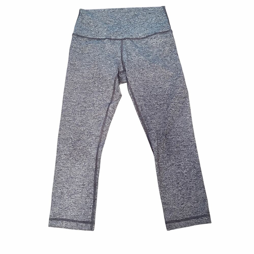 Lululemon Wunder Under Crop Hi-Rise Leggings Size 6 Heathered Gray